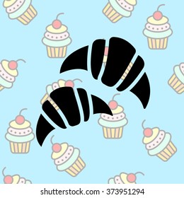 Web line icon. Croissants
