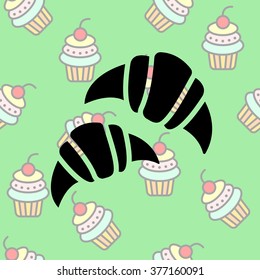 Web line icon. Croissants