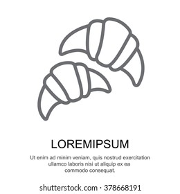 Web line icon. Croissants