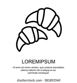 Web line icon. Croissants