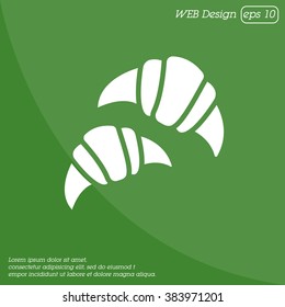 Web line icon. Croissants
