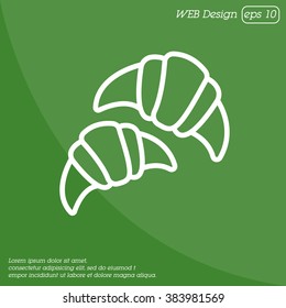 Web line icon. Croissants