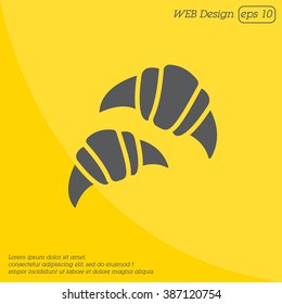 Web line icon. Croissants