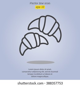 Web line icon. Croissants