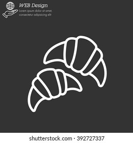 Web line icon. Croissants