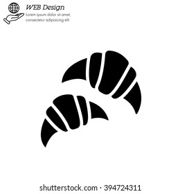 Web line icon. Croissants