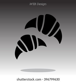 Web line icon. Croissants