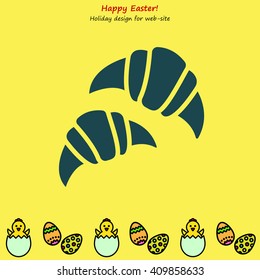 Web line icon. Croissants