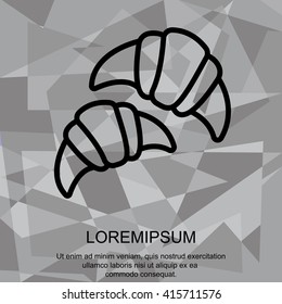Web line icon. Croissants