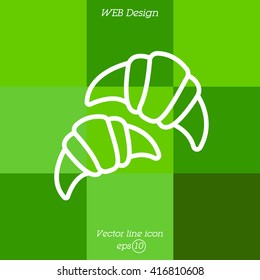 Web line icon. Croissants