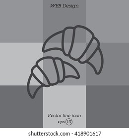 Web line icon. Croissants