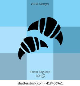 Web line icon. Croissants