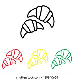 Web line icon. Croissants