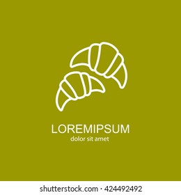 Web line icon. Croissants