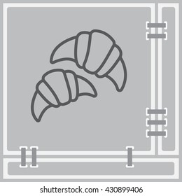 Web line icon. Croissants