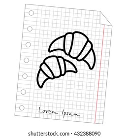 Web line icon. Croissants