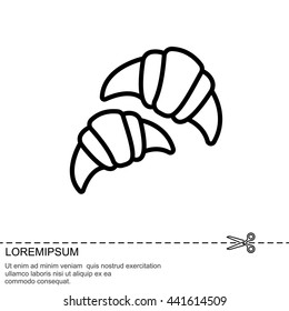 Web line icon. Croissants