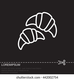 Web line icon. Croissants