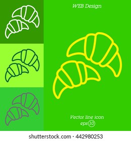 Web line icon. Croissants