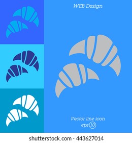 Web line icon. Croissants