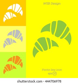Web line icon. Croissants