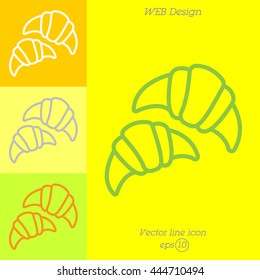 Web line icon. Croissants