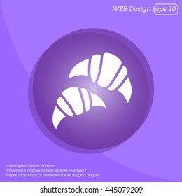 Web line icon. Croissants