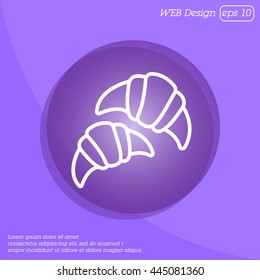 Web line icon. Croissants