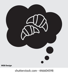 Web line icon. Croissants
