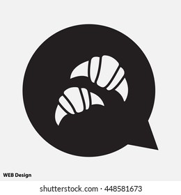 Web line icon. Croissants