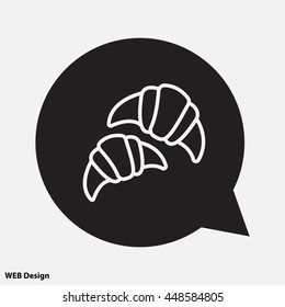 Web line icon. Croissants