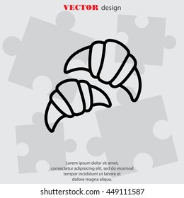 Web line icon. Croissants