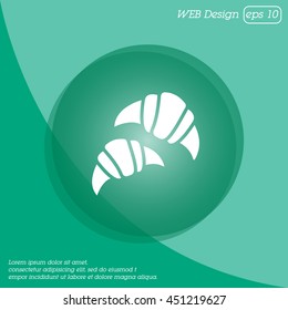 Web line icon. Croissants
