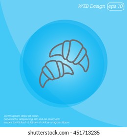 Web line icon. Croissants