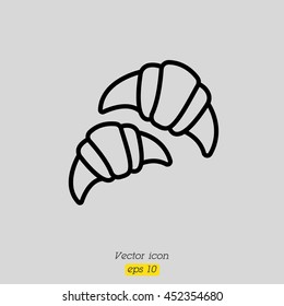 Web line icon. Croissants