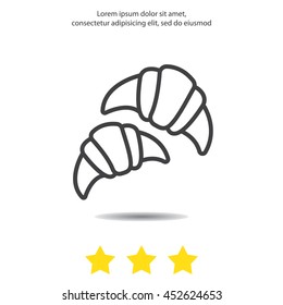 Web line icon. Croissants