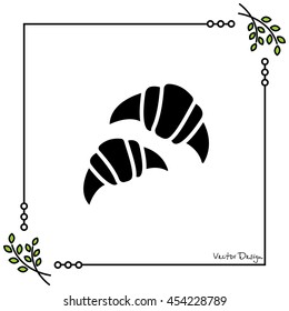 Web line icon. Croissants