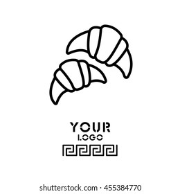 Web line icon. Croissants