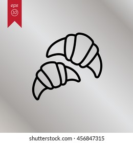 Web line icon. Croissants