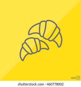 Web line icon. Croissants