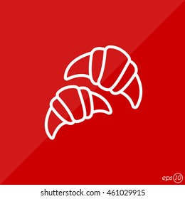 Web line icon. Croissants