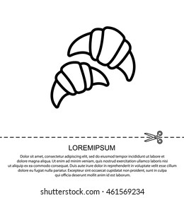 Web line icon. Croissants