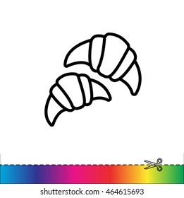 Web line icon. Croissants