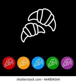 Web line icon. Croissants