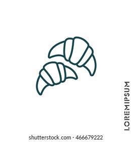 Web line icon. Croissants