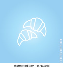 Web line icon. Croissants