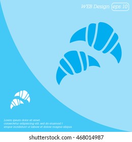 Web line icon. Croissants