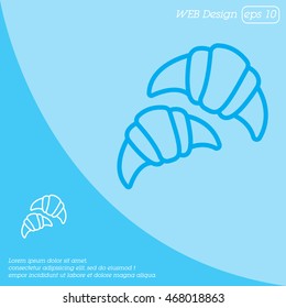 Web line icon. Croissants