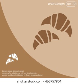 Web line icon. Croissants