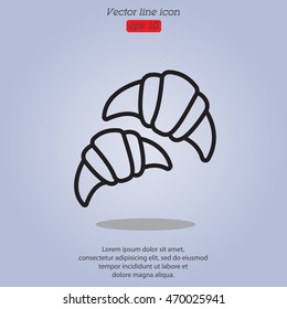 Web line icon. Croissants